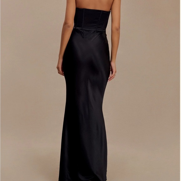 (NWT) Meshki Harlow Satin Strapless Maxi Dress | Evening Gown | Black | Small - Picture 2 of 12